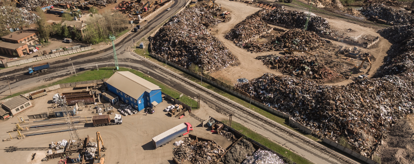 An aerial view of a dump