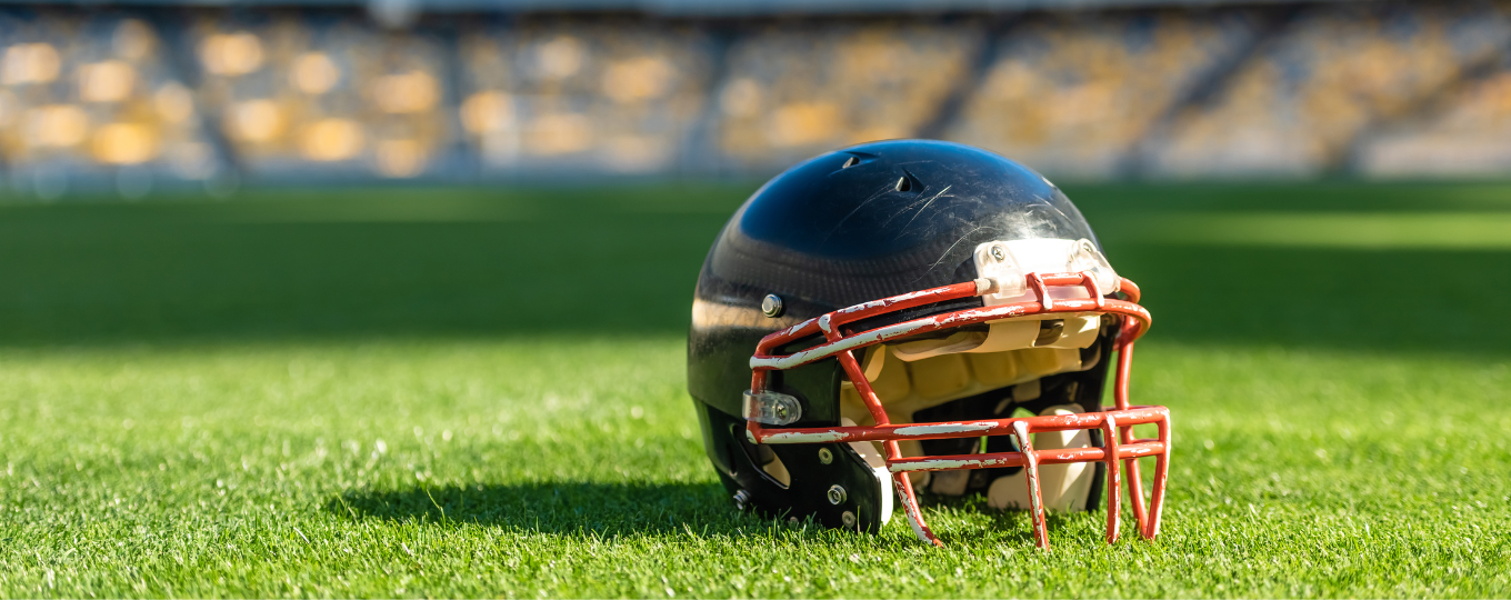 Close up of an American NFL helmet